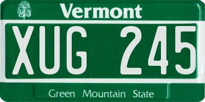 VT license plate XUG245