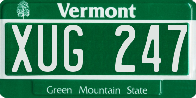 VT license plate XUG247