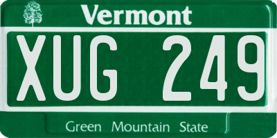 VT license plate XUG249