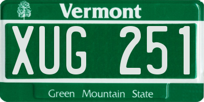 VT license plate XUG251