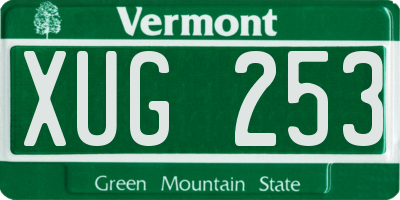 VT license plate XUG253