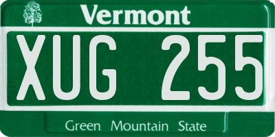 VT license plate XUG255