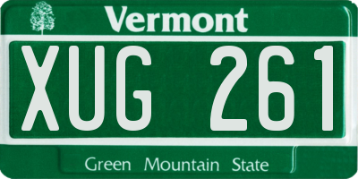 VT license plate XUG261