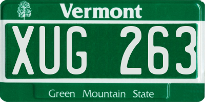 VT license plate XUG263