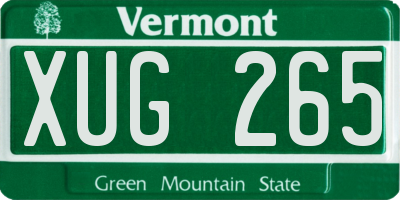 VT license plate XUG265