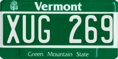 VT license plate XUG269