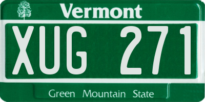 VT license plate XUG271
