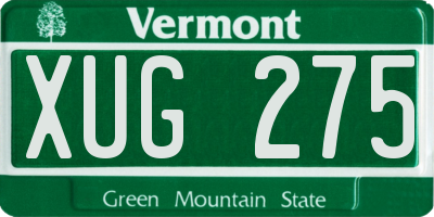 VT license plate XUG275