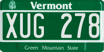 VT license plate XUG278