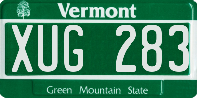 VT license plate XUG283