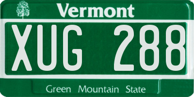 VT license plate XUG288