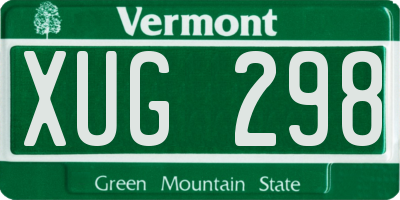 VT license plate XUG298