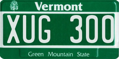 VT license plate XUG300