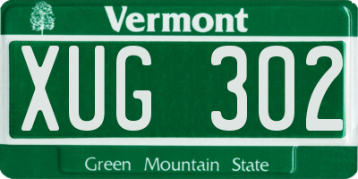 VT license plate XUG302