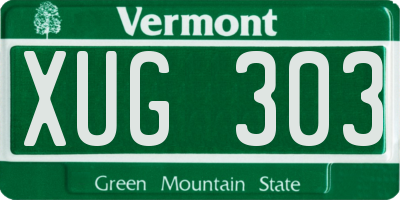 VT license plate XUG303