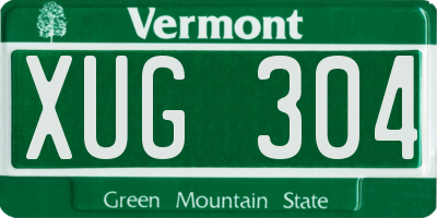 VT license plate XUG304