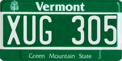 VT license plate XUG305
