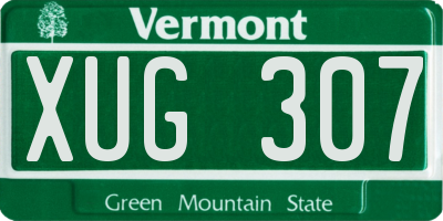 VT license plate XUG307