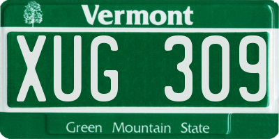 VT license plate XUG309