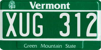 VT license plate XUG312