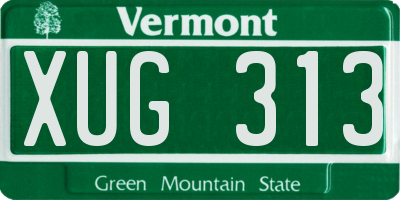 VT license plate XUG313