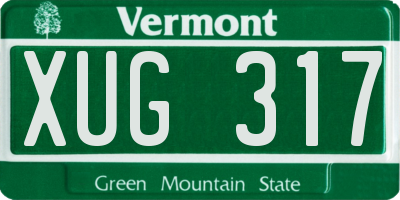 VT license plate XUG317