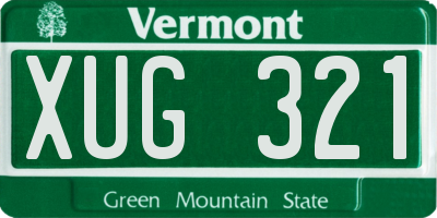 VT license plate XUG321