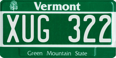 VT license plate XUG322