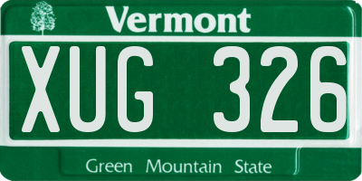 VT license plate XUG326