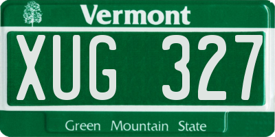 VT license plate XUG327
