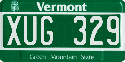 VT license plate XUG329
