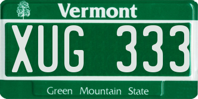 VT license plate XUG333
