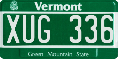 VT license plate XUG336
