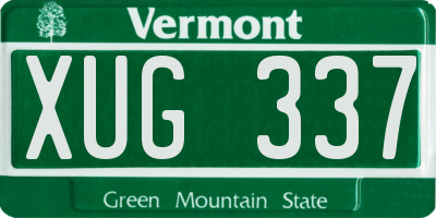 VT license plate XUG337