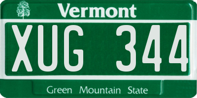 VT license plate XUG344