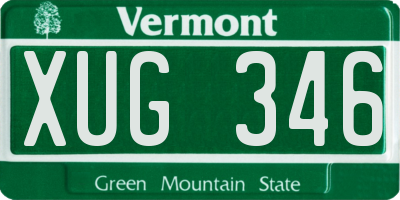 VT license plate XUG346