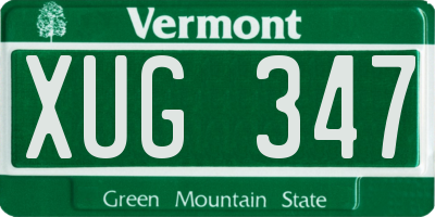 VT license plate XUG347
