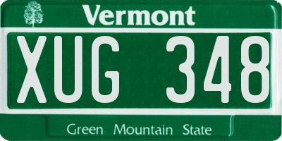 VT license plate XUG348