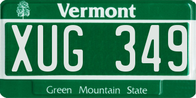 VT license plate XUG349