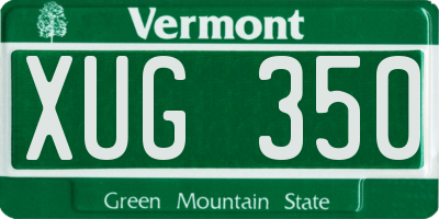 VT license plate XUG350