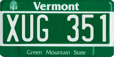 VT license plate XUG351