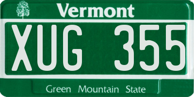 VT license plate XUG355