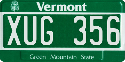 VT license plate XUG356