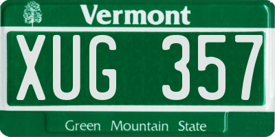 VT license plate XUG357