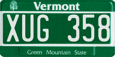 VT license plate XUG358