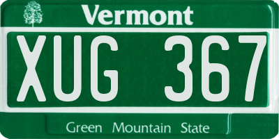 VT license plate XUG367