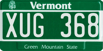 VT license plate XUG368