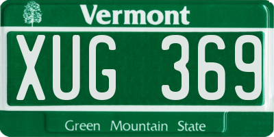 VT license plate XUG369