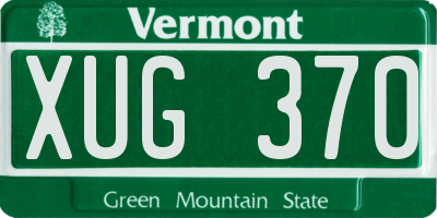 VT license plate XUG370