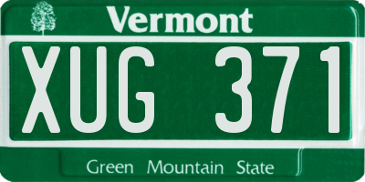 VT license plate XUG371